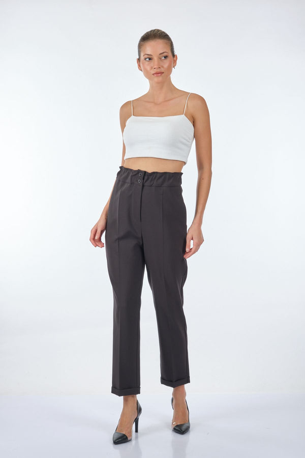 Seçil Yüksek Bel Midi Pantolon - Oversize, Minimalist, Günlük & İş