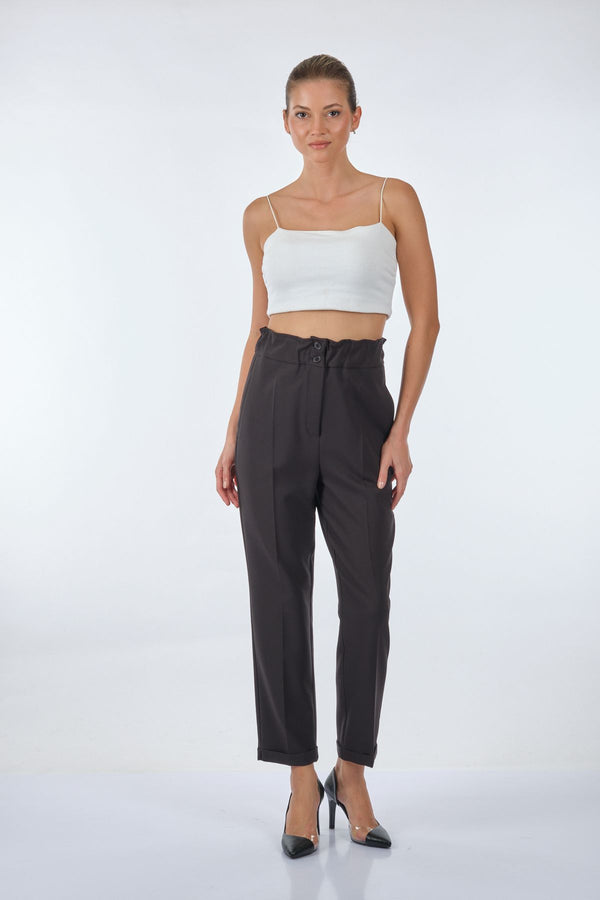 Seçil Yüksek Bel Midi Pantolon - Oversize, Minimalist, Günlük & İş