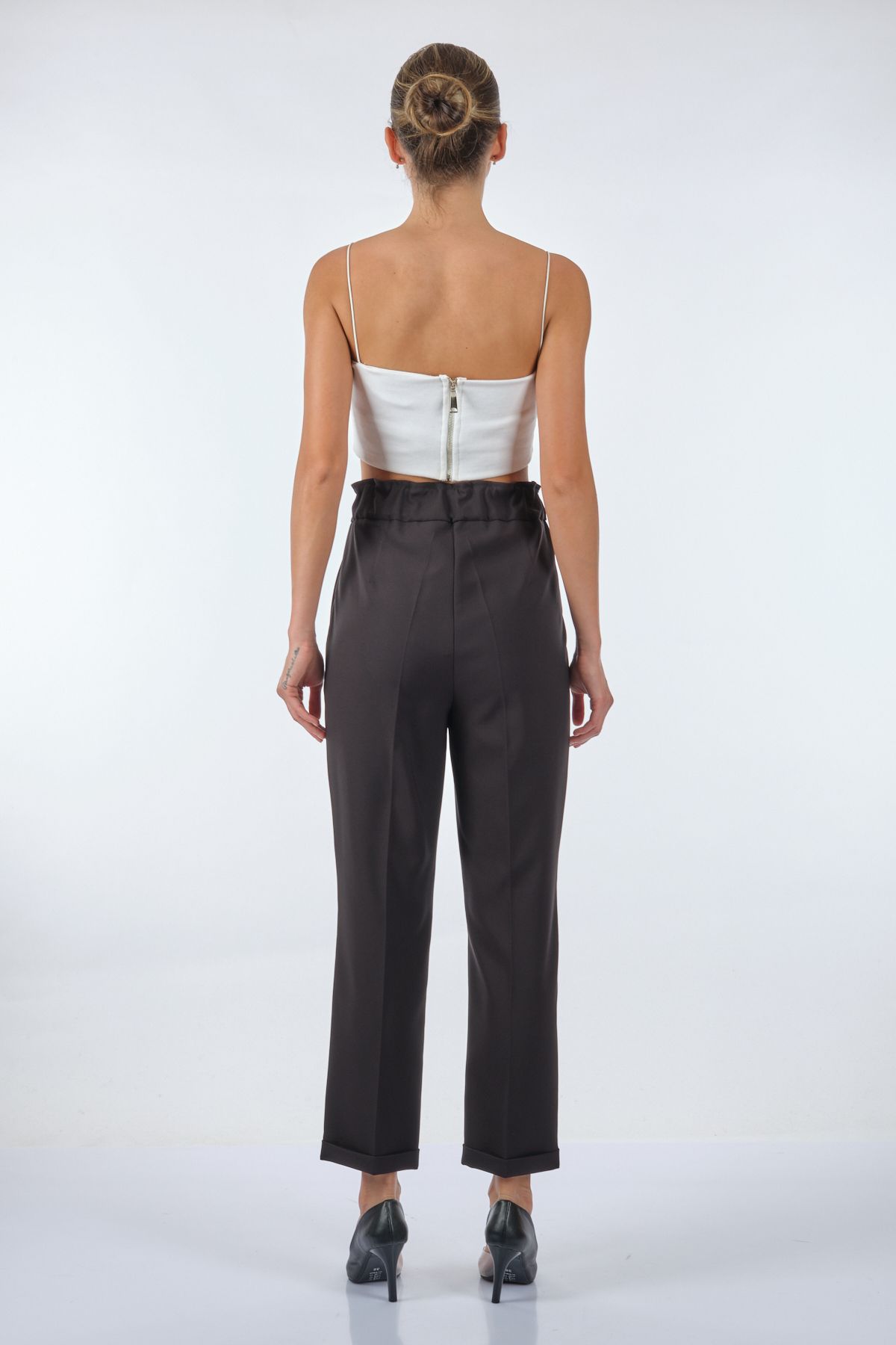 Seçil Yüksek Bel Midi Pantolon - Oversize, Minimalist, Günlük & İş