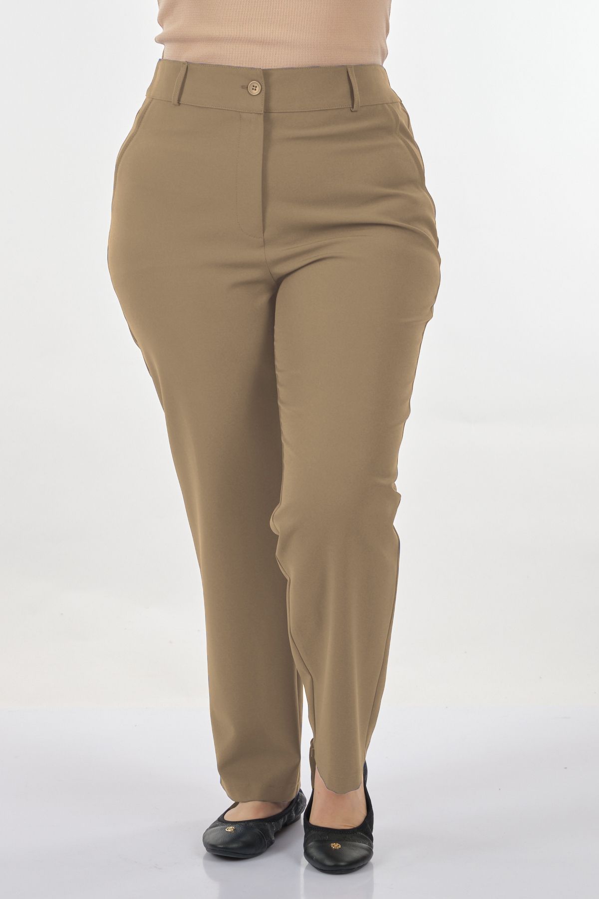 Sedna Minimalist Yüksek Bel Regular Fit Kadın Pantolon - Günlük ve İş Main image