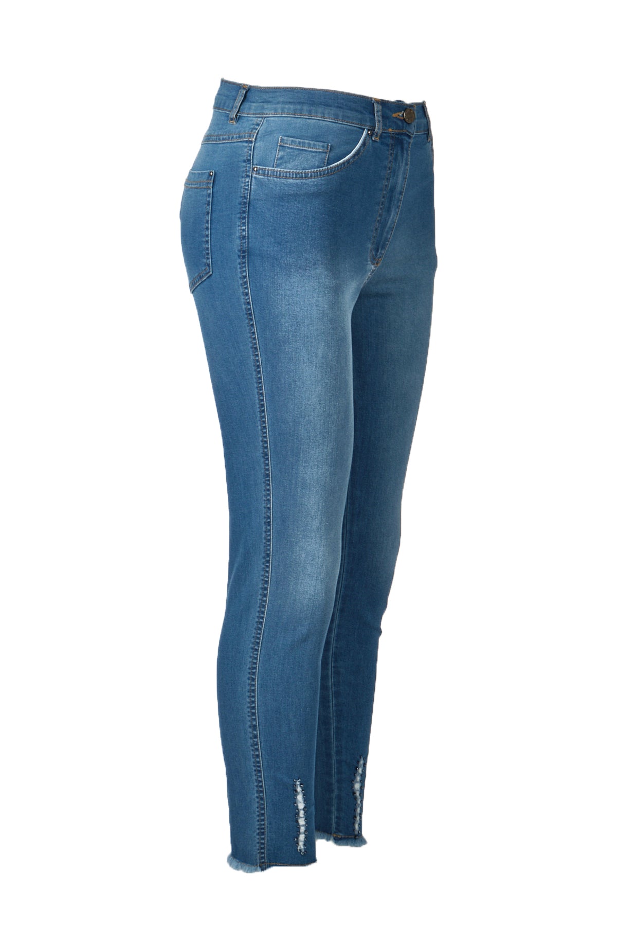 Seleste Yüksek Bel Dar Paça Minimalist Kadın Jean Pantolon - Günlük Şıklık