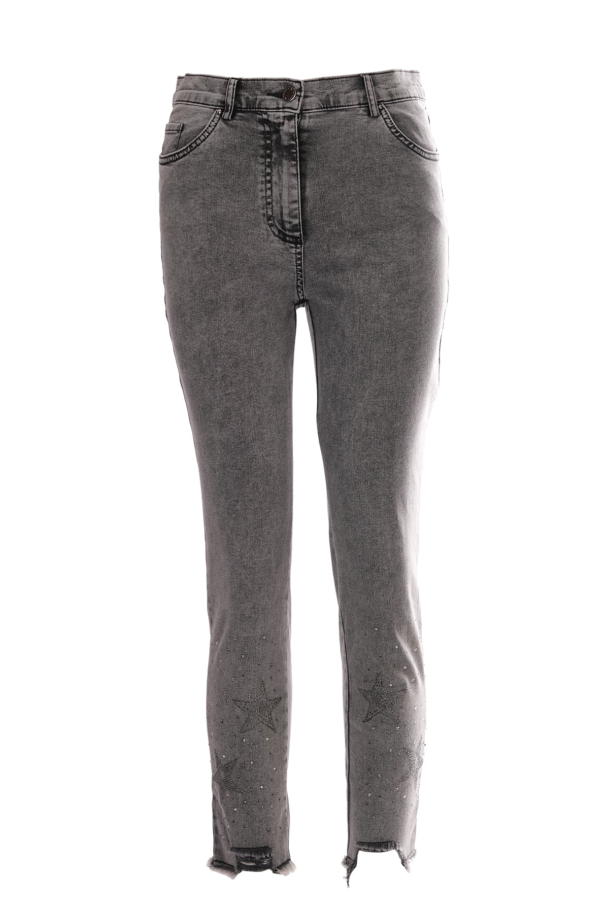 Seleste Yıldız Detaylı Midi Jean Pantolon - Minimalist Stil Main image