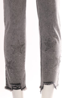 Seleste Yıldız Detaylı Midi Jean Pantolon - Minimalist Stil
