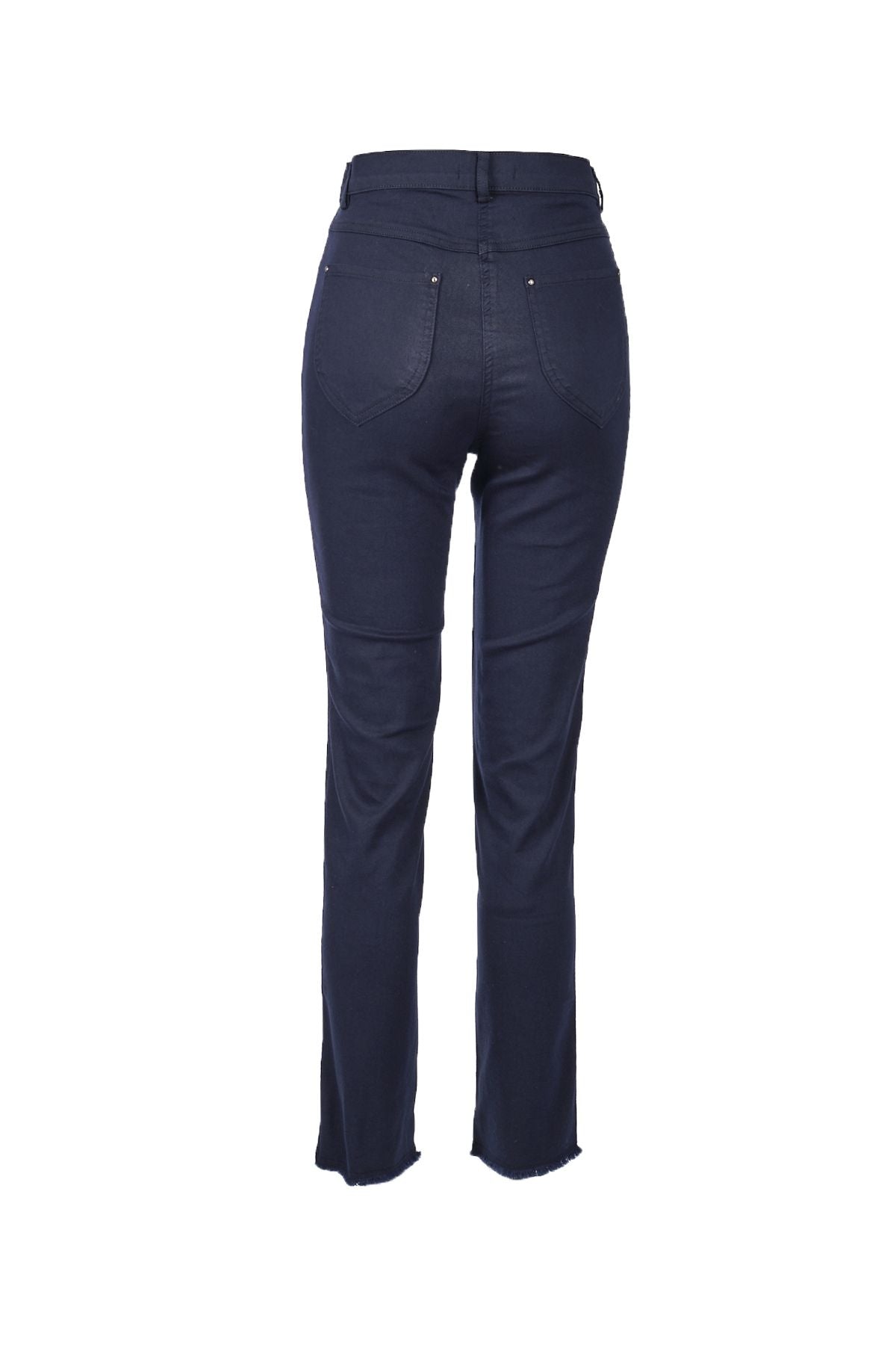 Seleste Minimalist Nakışlı Kadın Pantolon - Yüksek Bel Midi