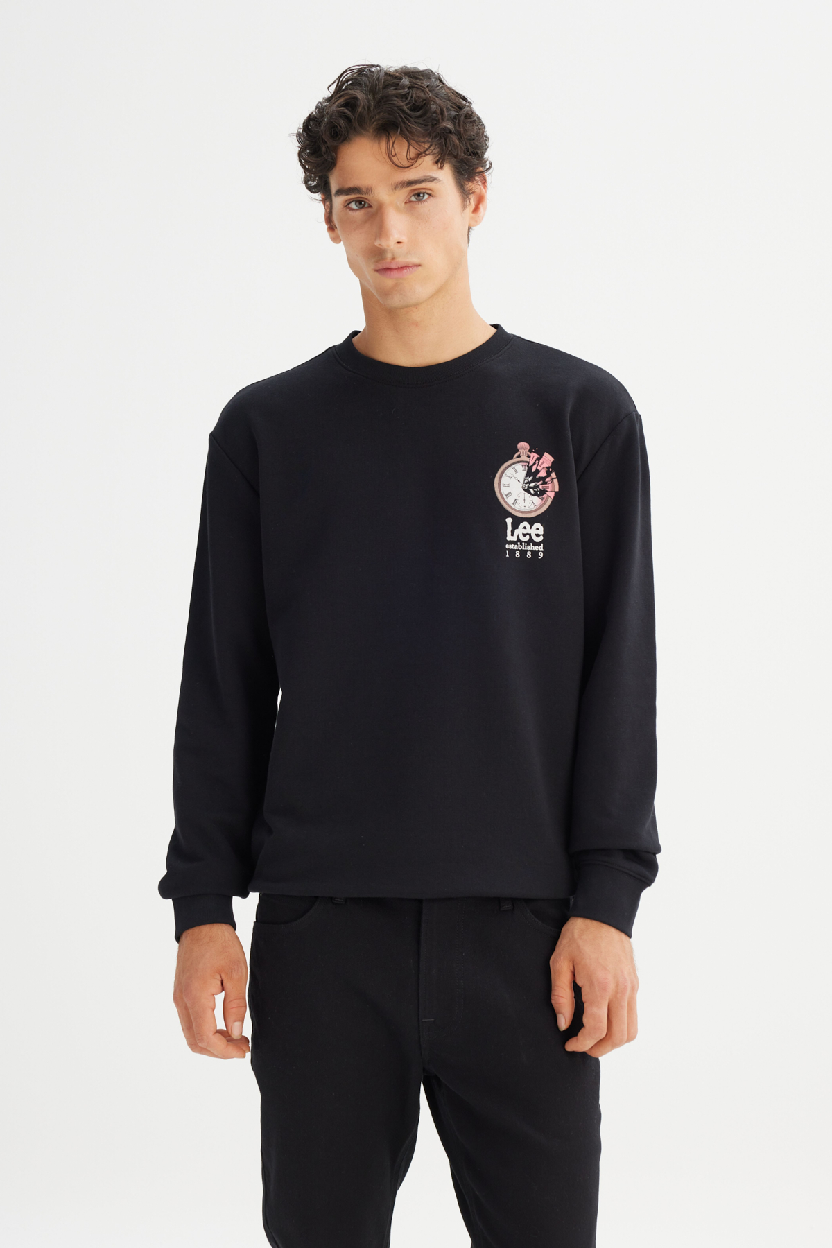 Regular Fit Normal Kesim Bisiklet Yaka Baskılı Sweatshirt Lee Main image