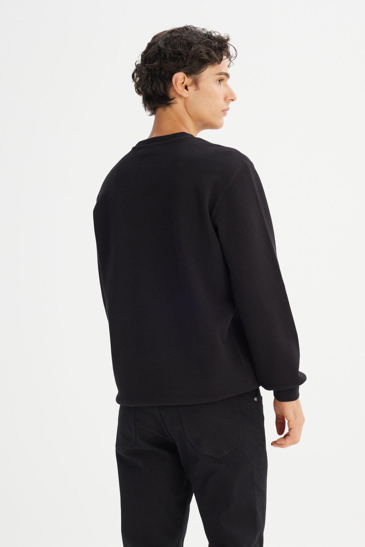 Regular Fit Normal Kesim Bisiklet Yaka Baskılı Sweatshirt Lee