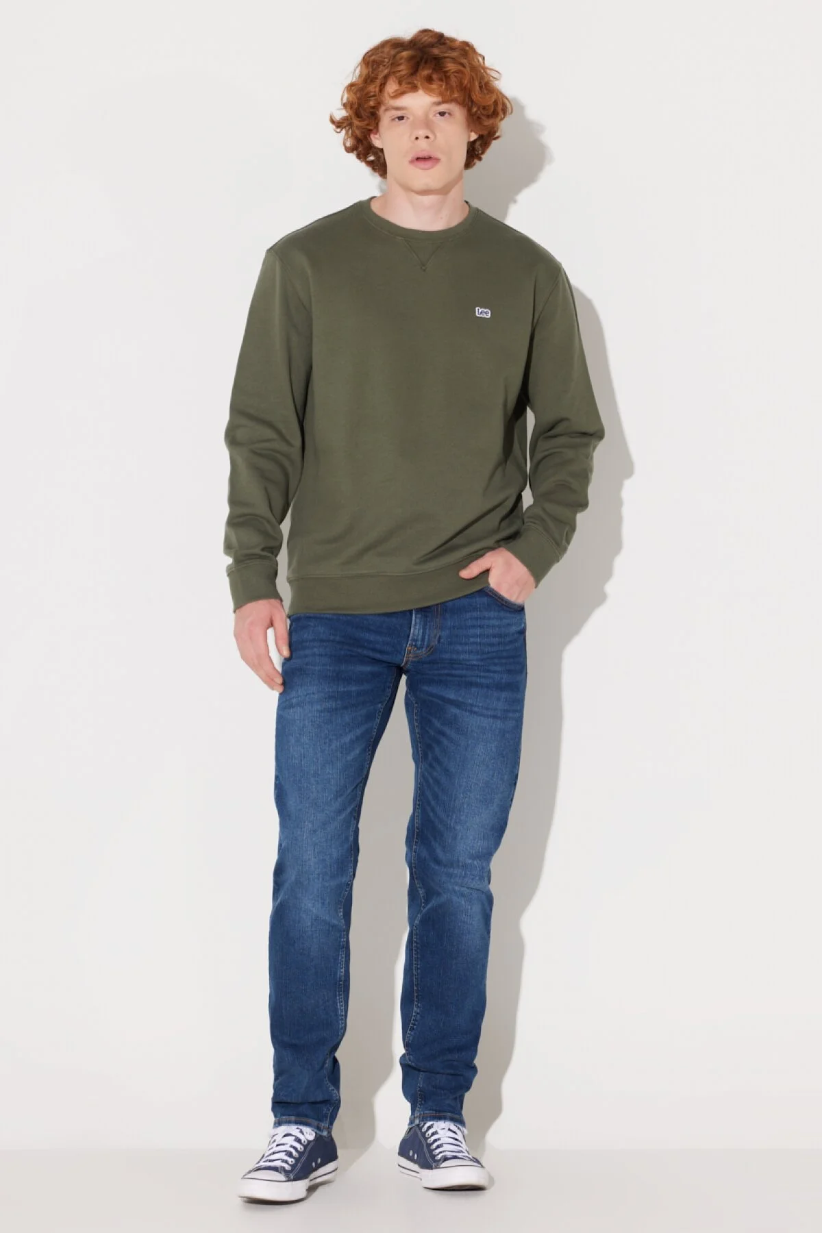 Lee Erkek Regular Fit Bisiklet Yaka Pamuk Muflon Uzun Kollu Sweatshirt Secondary image