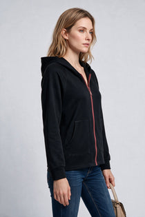 On Kadın Kapüşonlu Tam Fermuarlı Reglan Kol Cepli Sweatshirt