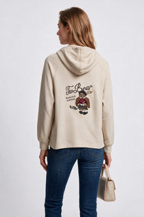 On Kadın Kapüşonlu Tam Fermuarlı Reglan Kol Cepli Sweatshirt