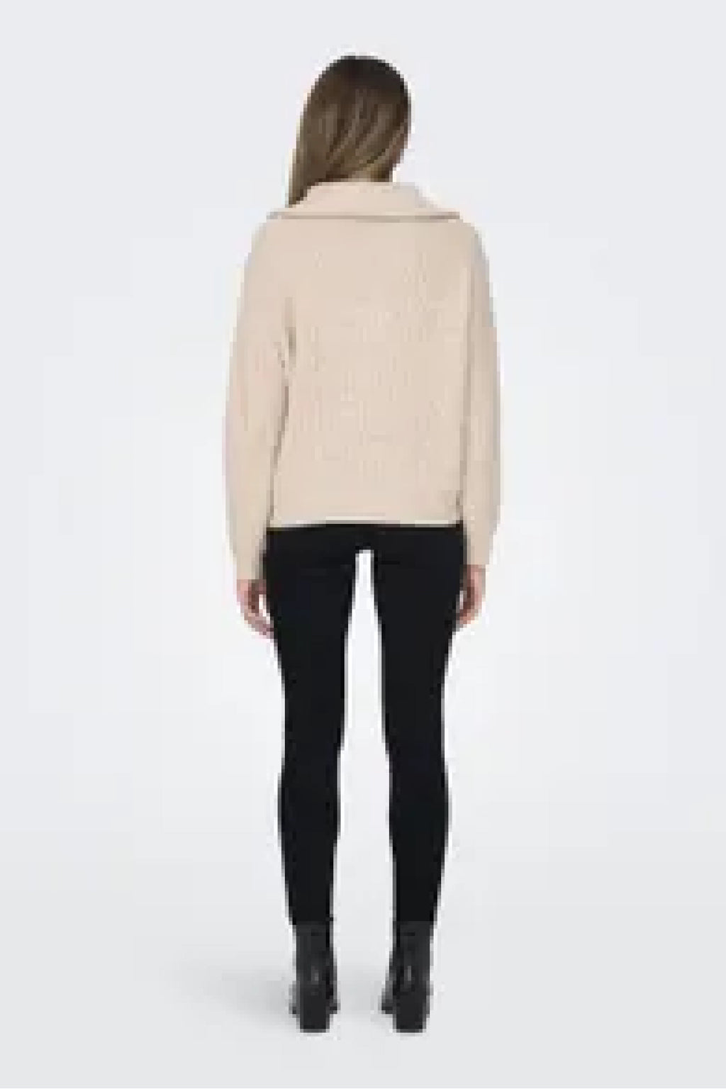 Only Oversize Yarım Fermuarlı Uzun Kol Kadın Sweatshirt - Minimalist Stil
