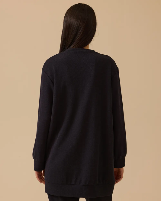 fermuar detaylı yuvarlak yaka sweatshirt Scl