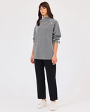 Stand-collar sweatshirt with button detail Scl