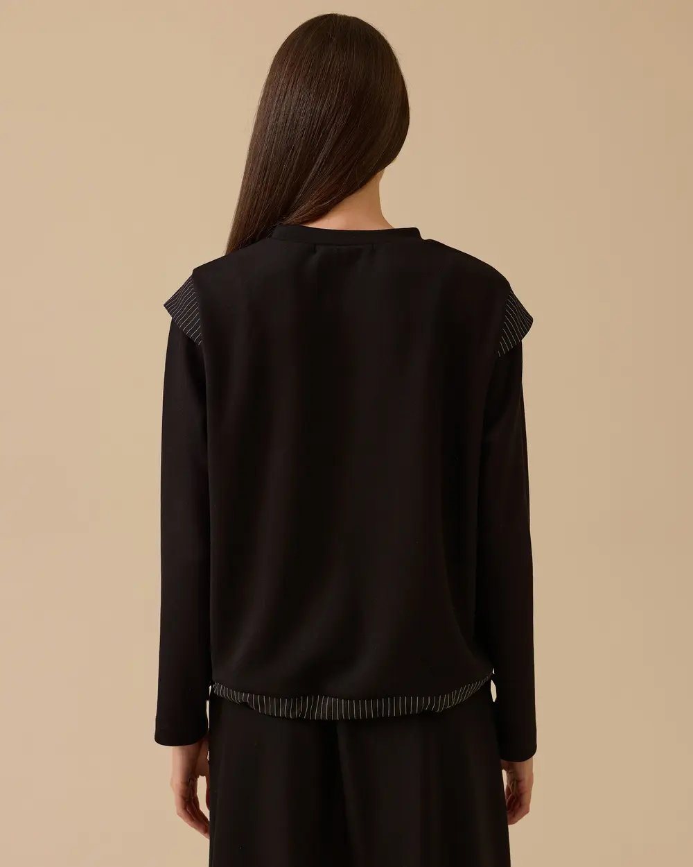 çizgi detaylı bağcıklı sweatshirt Scl Secondary image
