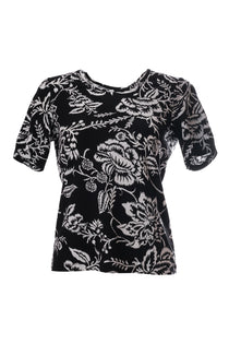 Canel Kadın Kısa Kol Çiçekli T-Shirt - Minimalist Günlük Stil
