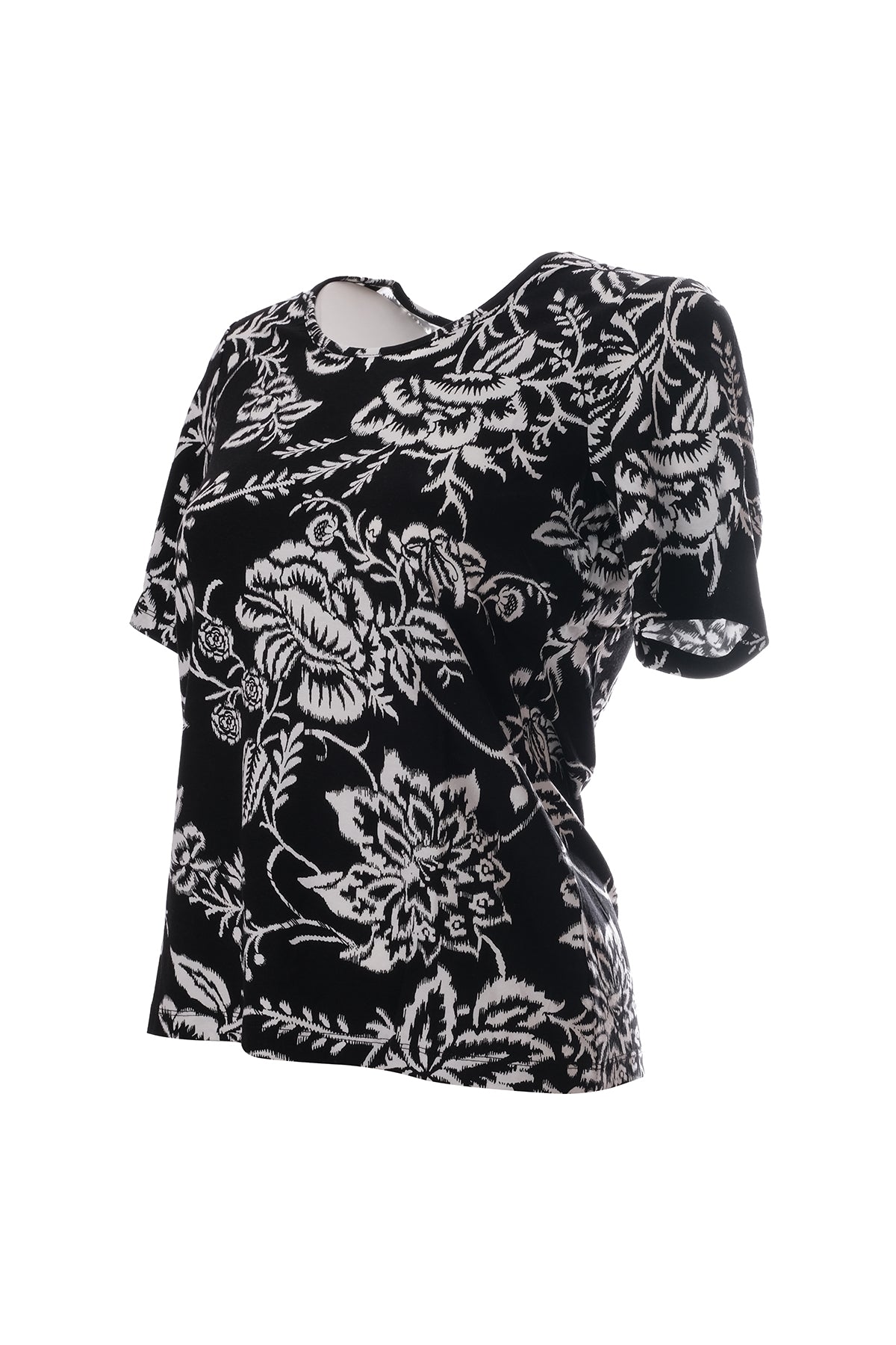Canel Kadın Kısa Kol Çiçekli T-Shirt - Minimalist Günlük Stil