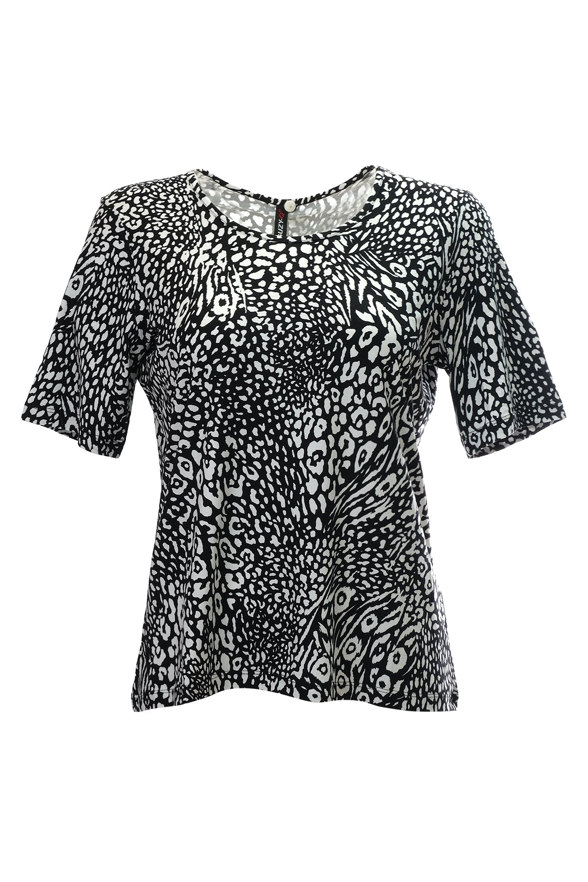 Canel Oversize Leopar Desenli Kadın T-Shirt - Kısa Kol - Günlük Main image
