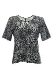 Canel Oversize Leopard Print Women's T-Shirt - Short Sleeve - Casual