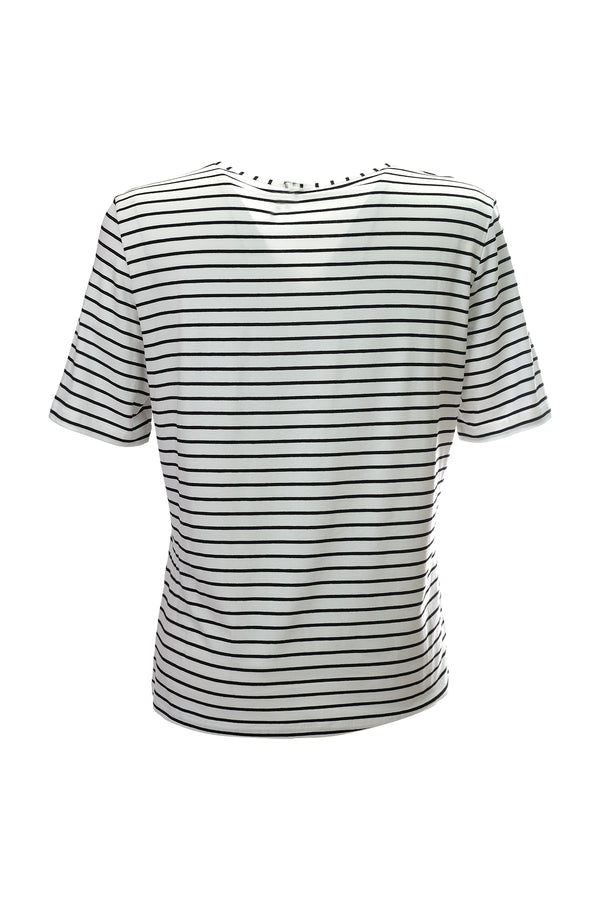 Canel Minimalist Çizgili Kadın T-Shirt - Rahat ve Şık Günlük Kullanım