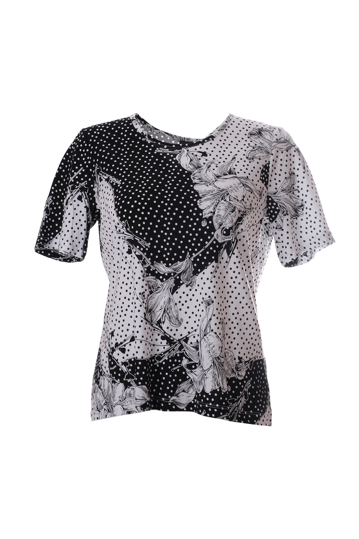 Sıfır Yaka Desenli Kısa Kol T-Shirt Cnl Main image