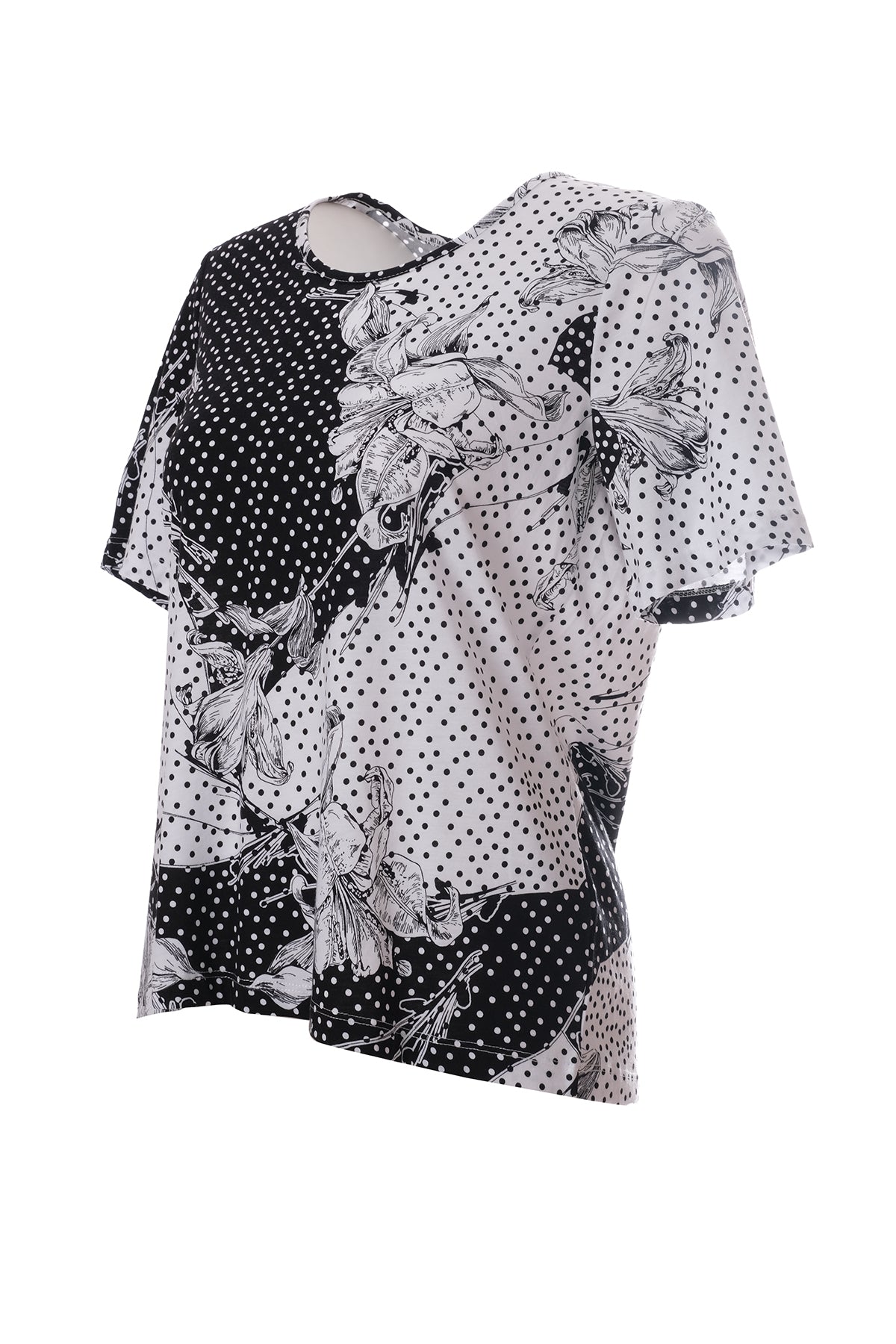 Sıfır Yaka Desenli Kısa Kol T-Shirt Cnl Secondary image