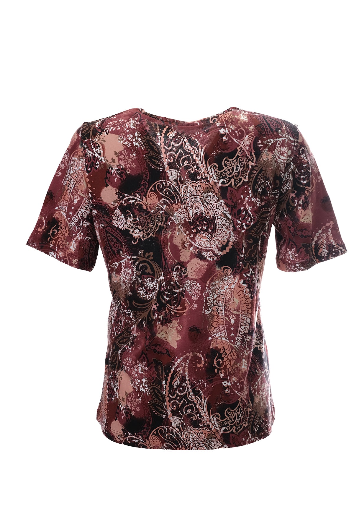 Bisiklet Yaka Yarım Kol ÇiçekliT-Shirt Cnl