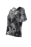 Canel Minimalist Floral Print Short Sleeve Regular Fit Women's T-Shirt - For Everyday Outfits
