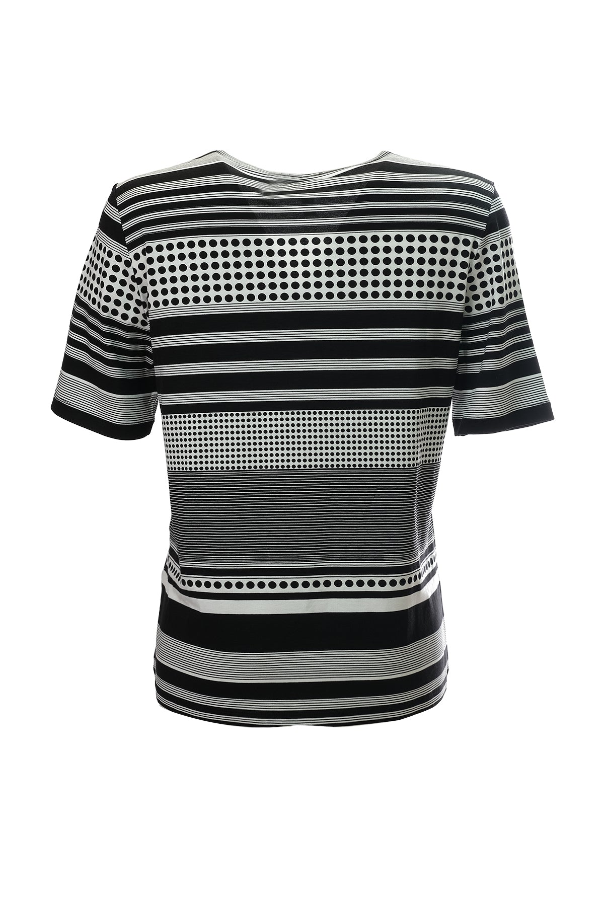 Canel Minimalist Kadın T-Shirt - Çizgili & Puantiyeli, Kısa Kol, Regular Fit