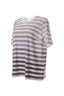 Canel Oversize Çizgili Minimalist Kadın T-Shirt - Kısa Kol Günlük