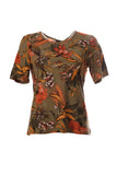 Round Neck Short Sleeve Patterned T-Shirt Cnl