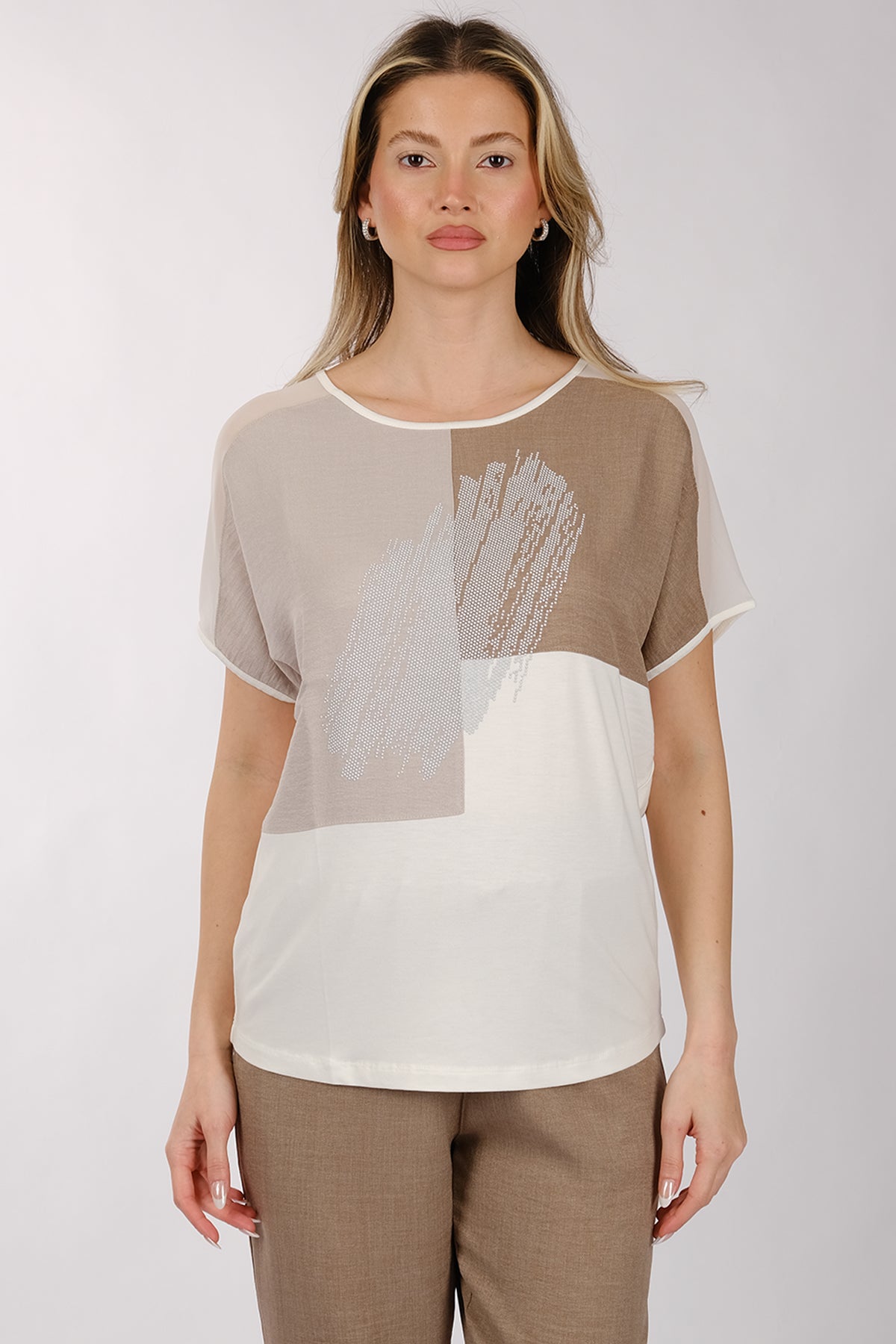 Daido Oversize Minimalist Kadın T-Shirt - Kısa Kol Yuvarlak Yaka Main image