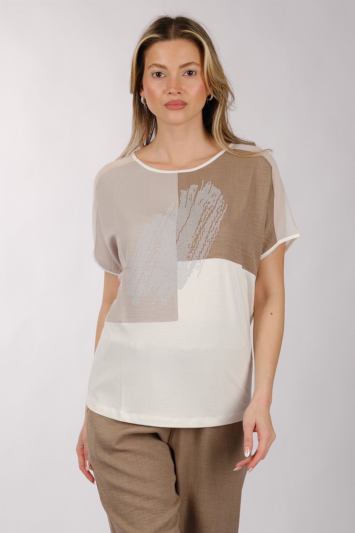 Daido Oversize Minimalist Kadın T-Shirt - Kısa Kol Yuvarlak Yaka Secondary image