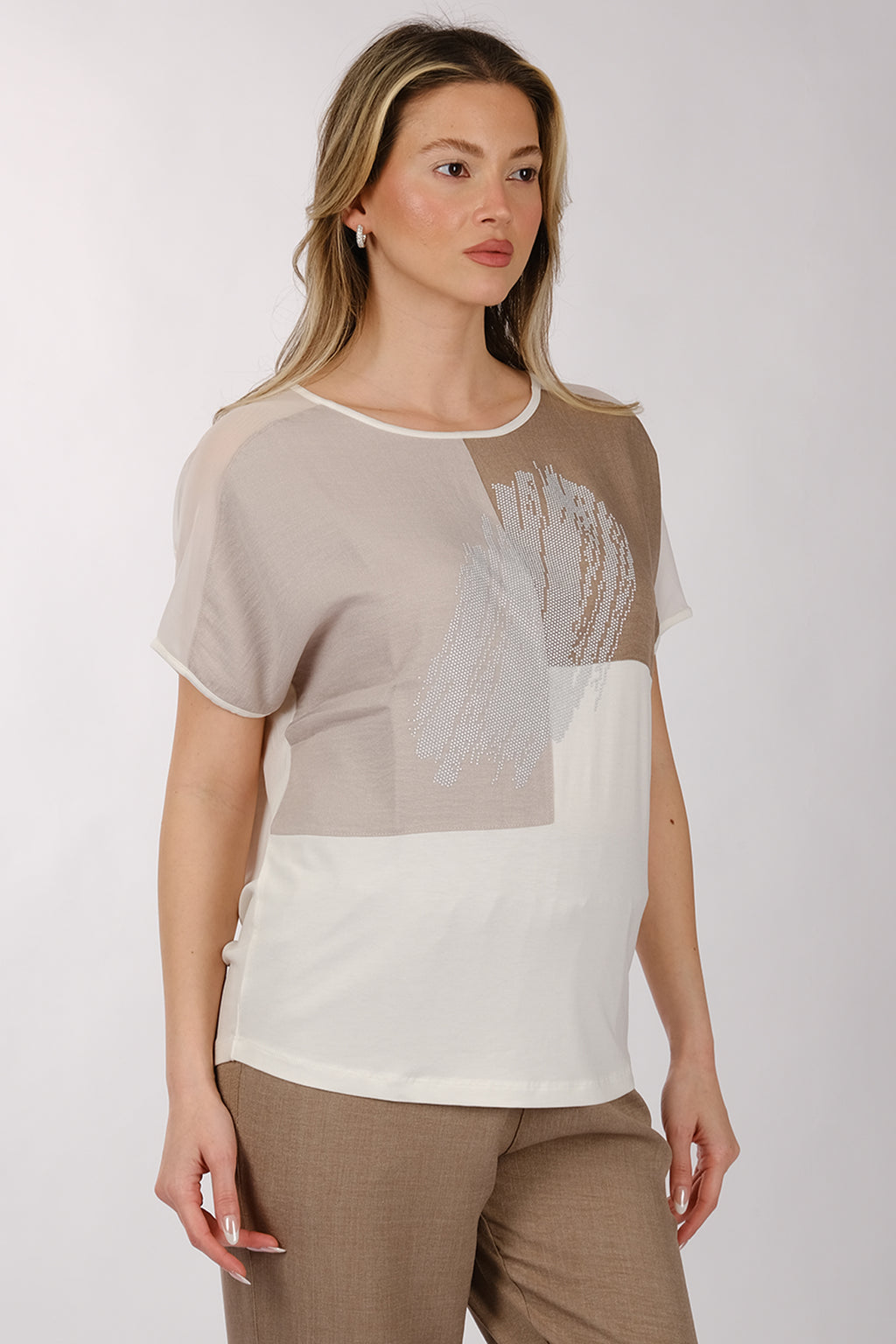 Daido Oversize Minimalist Kadın T-Shirt - Kısa Kol Yuvarlak Yaka