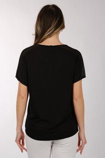 Daido Oversize Pullu Minimalist Kadın Tişört - Kısa Kol