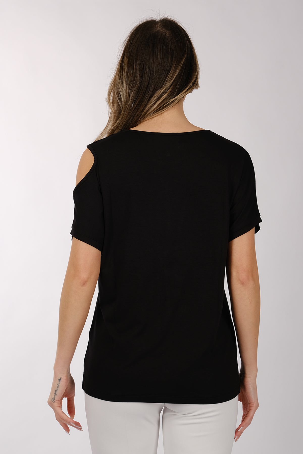 Daido Oversize Omuz Detaylı Kısa Kol Minimalist Kadın T-Shirt