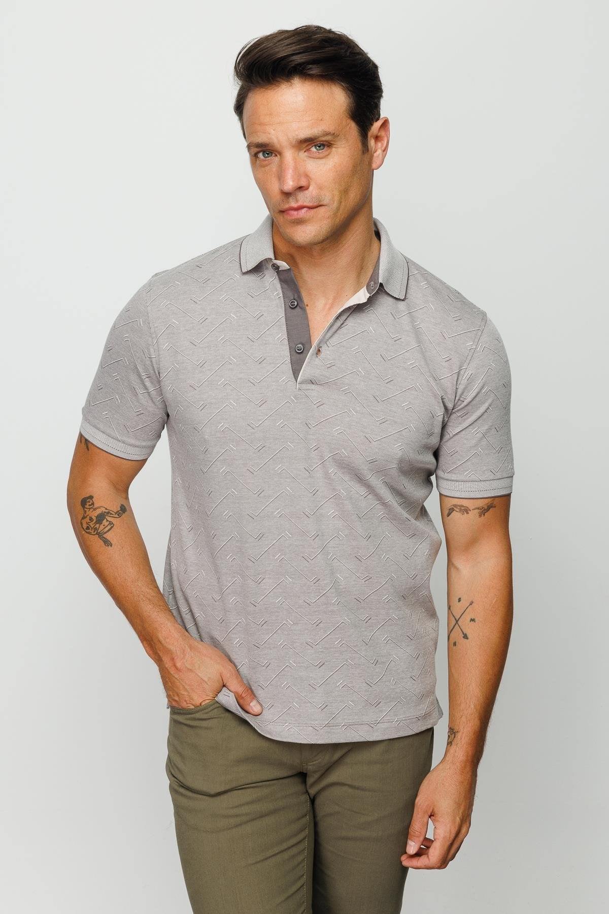 Desen Erkek Polo Yaka T-Shirt - Minimalist & Rahat Secondary image