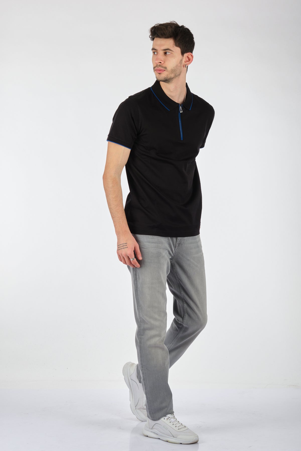 Ecer Minimalist Fermuarlı Polo Yaka Erkek T-Shirt - Günlük Şıklık Main image