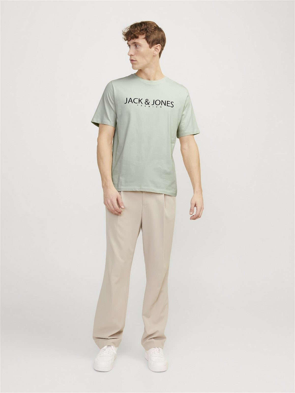 Jack&Jones Plus Oversize Minimalist Tişört - Kısa Kol Yuvarlak Yaka