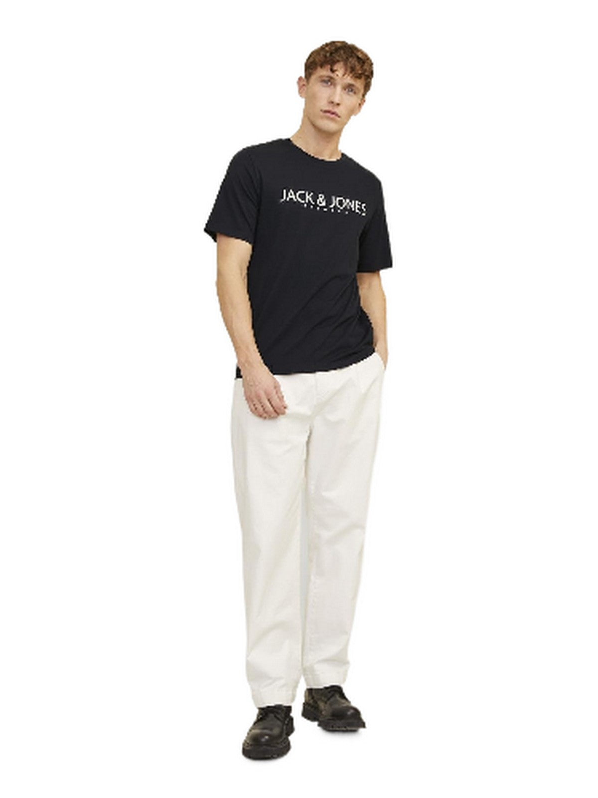 Jack&Jones Plus Oversize Minimalist Tişört - Kısa Kol Yuvarlak Yaka