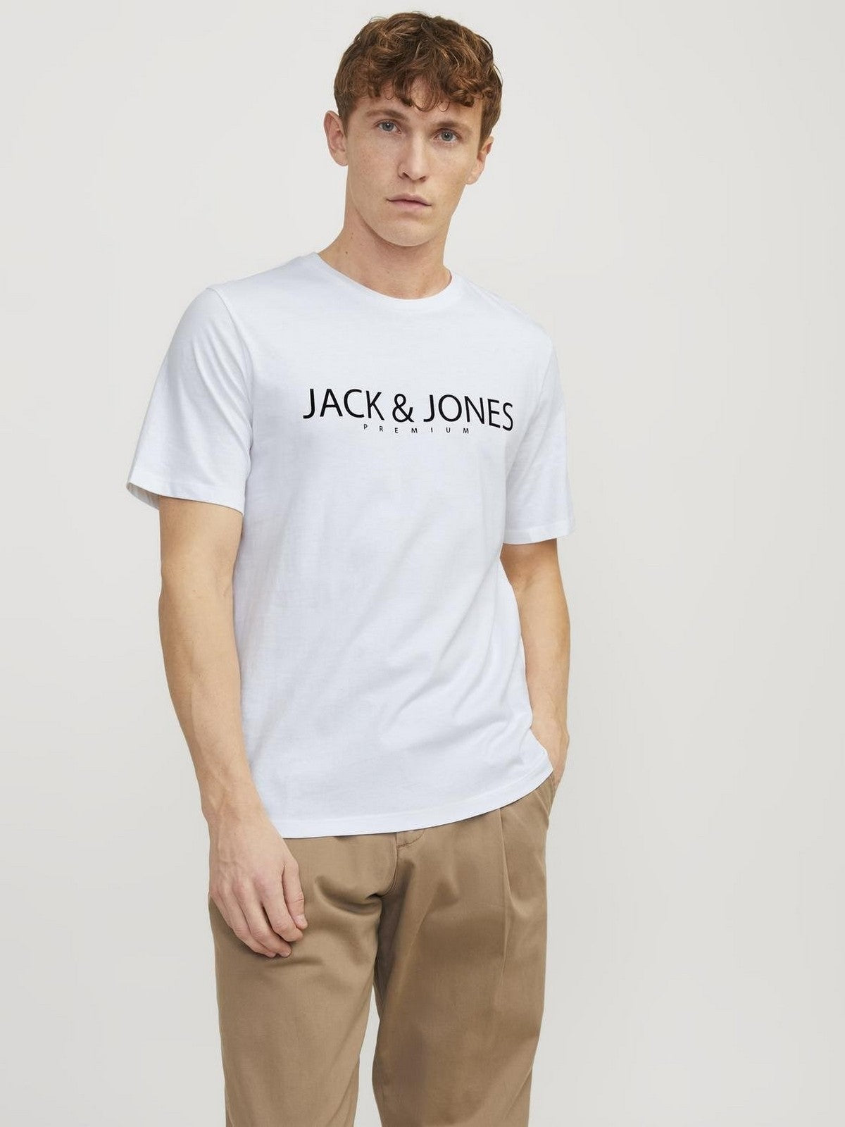Jack&Jones Plus Oversize Minimalist Tişört - Kısa Kol Yuvarlak Yaka