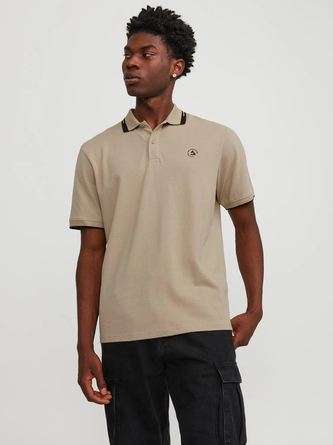 Jack&Jones Minimalist Polo Yaka Kısa Kol Erkek Tişört - Günlük Stil