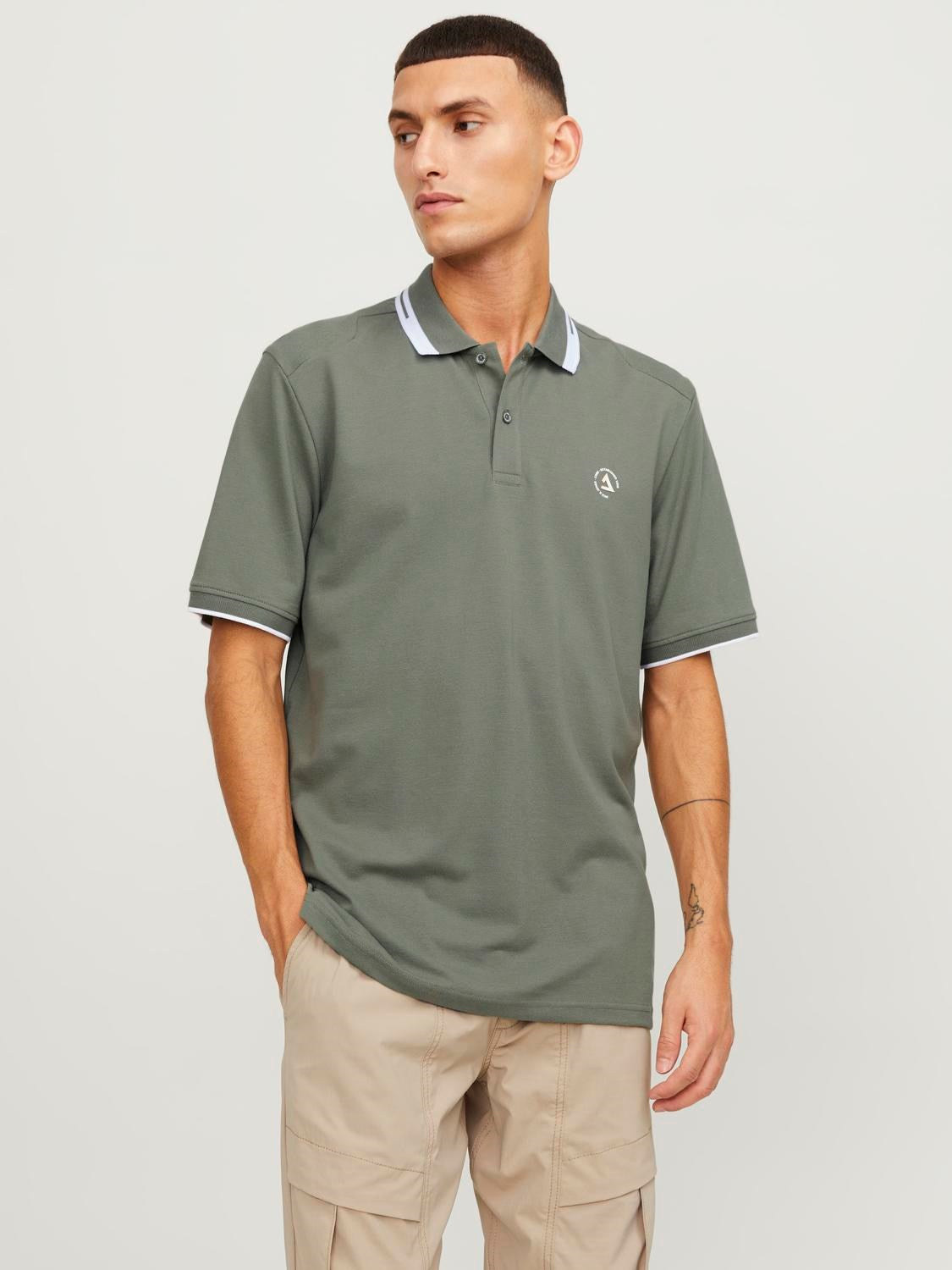 Jack&Jones Minimalist Polo Yaka Kısa Kol Erkek Tişört - Günlük Stil
