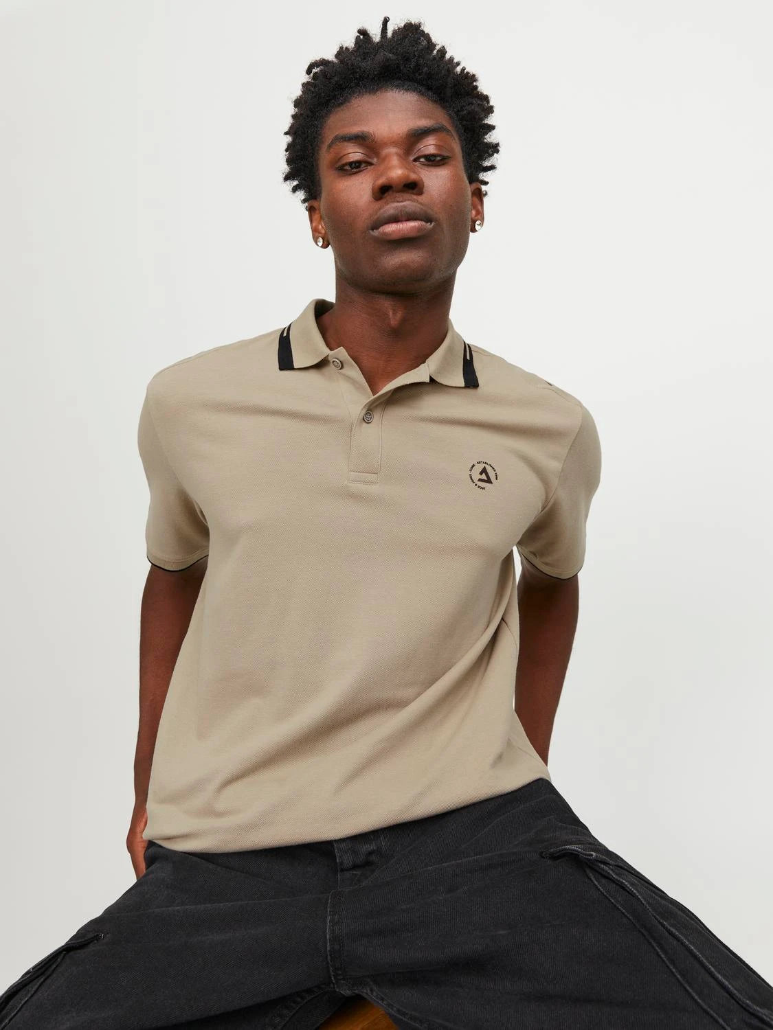 Jack&Jones Minimalist Polo Yaka Kısa Kol Erkek Tişört - Günlük Stil