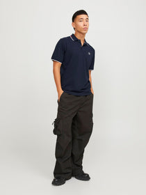 Jack&Jones Minimalist Polo Yaka Kısa Kol Erkek Tişört - Günlük Stil