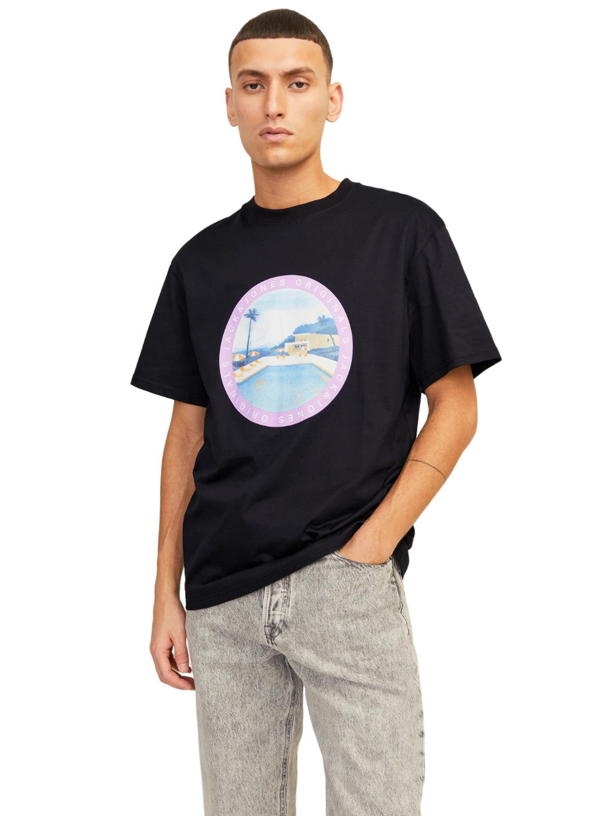 Jack&Jones Minimalist Oversize Erkek T-Shirt - Kısa Kol Yuvarlak Yaka Main image