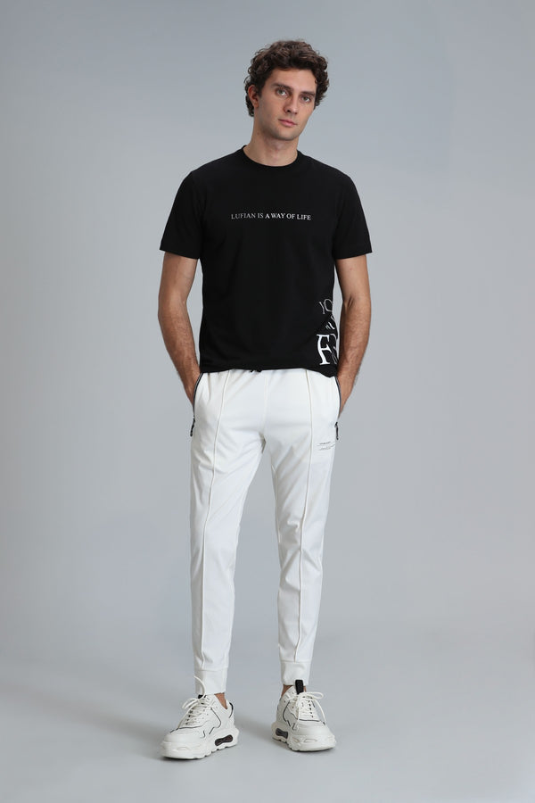 Lufian Oversize Kısa Kol Yuvarlak Yaka Erkek T-Shirt - Minimalist Stil