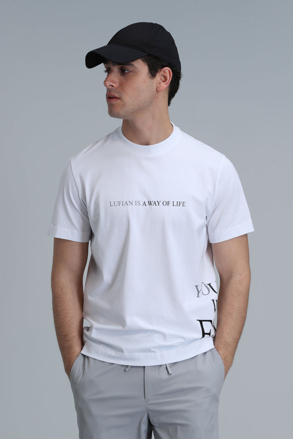 Lufian Oversize Kısa Kol Yuvarlak Yaka Erkek T-Shirt - Minimalist Stil