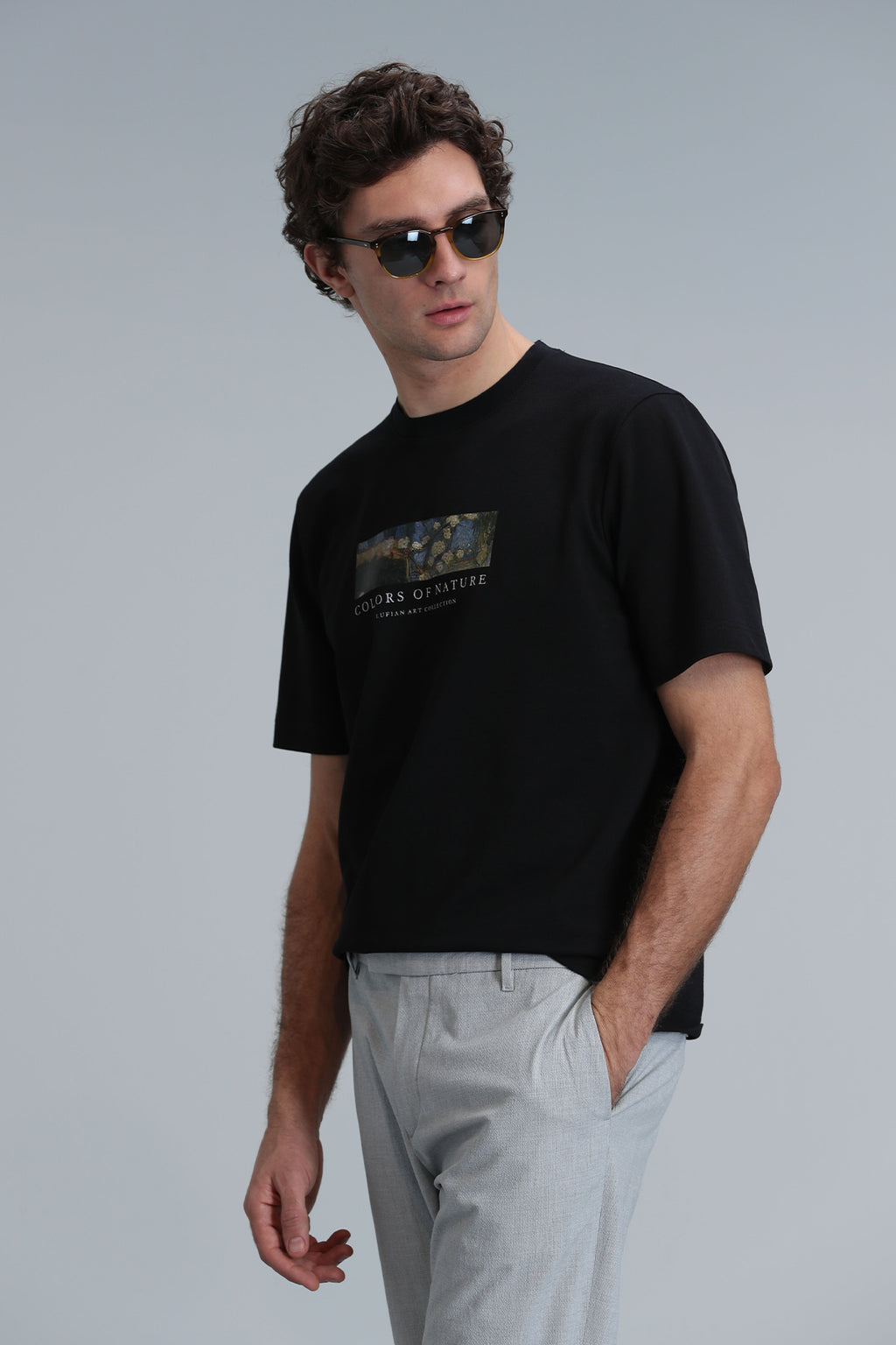 Lufian Minimalist Oversize Erkek T-Shirt - Kısa Kol - Günlük Kullanım