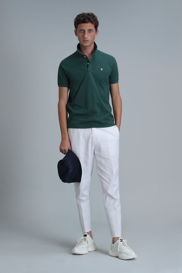 Lufian Minimalist Polo Yaka Kısa Kol Erkek T-Shirt - Günlük Şıklık