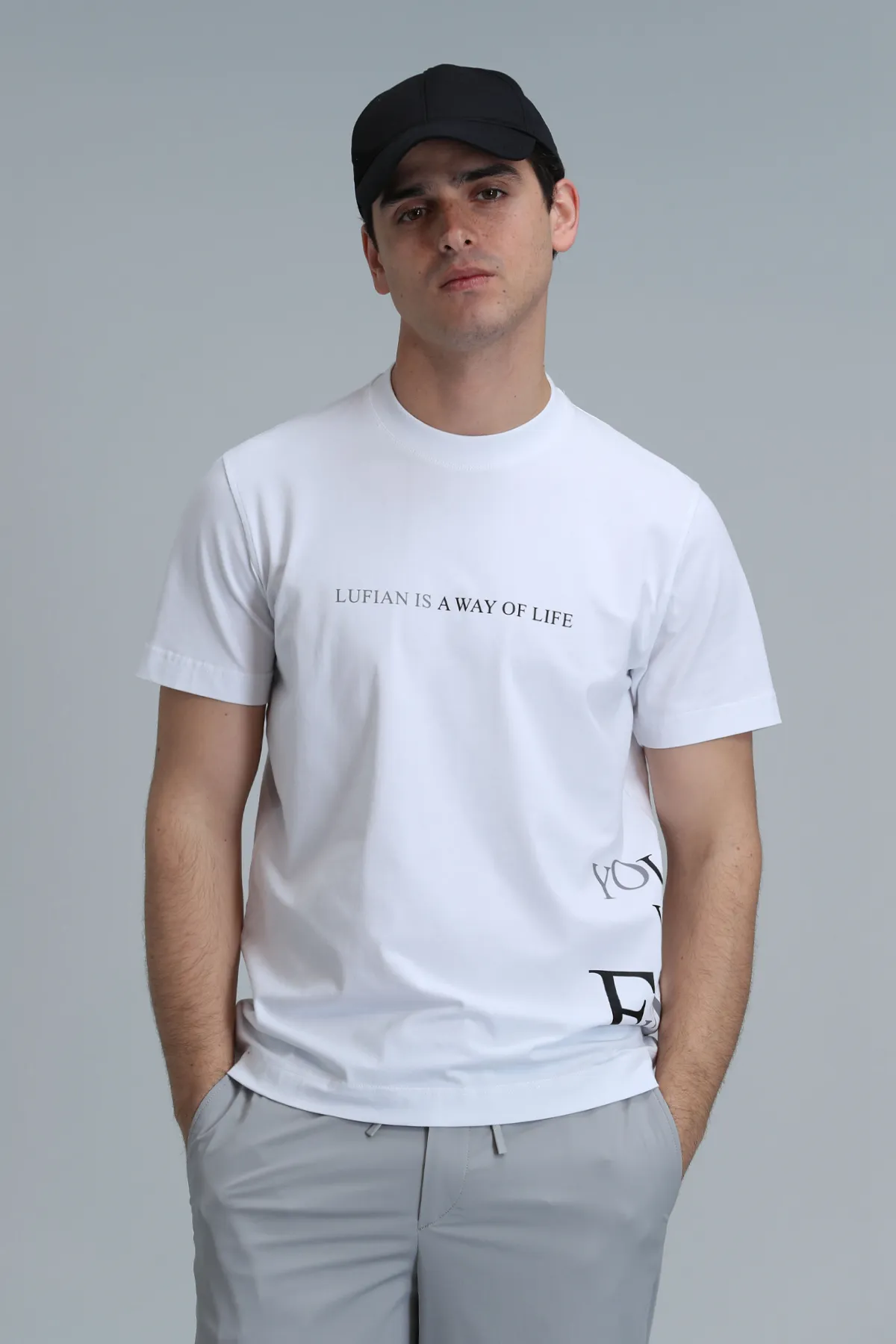 Lufian Oversize Kısa Kol Yuvarlak Yaka Erkek T-Shirt - Minimalist Stil Main image
