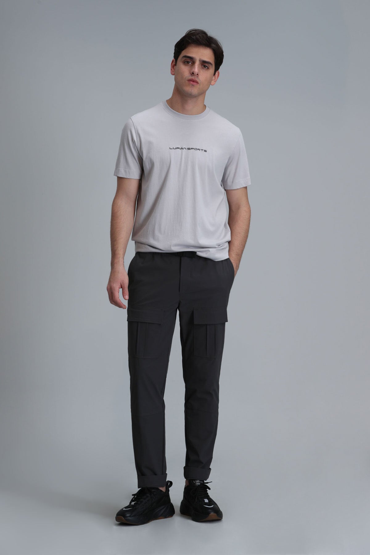 Lufian Oversize Minimalist Erkek T-Shirt - Kısa Kol Yuvarlak Yaka Günlük